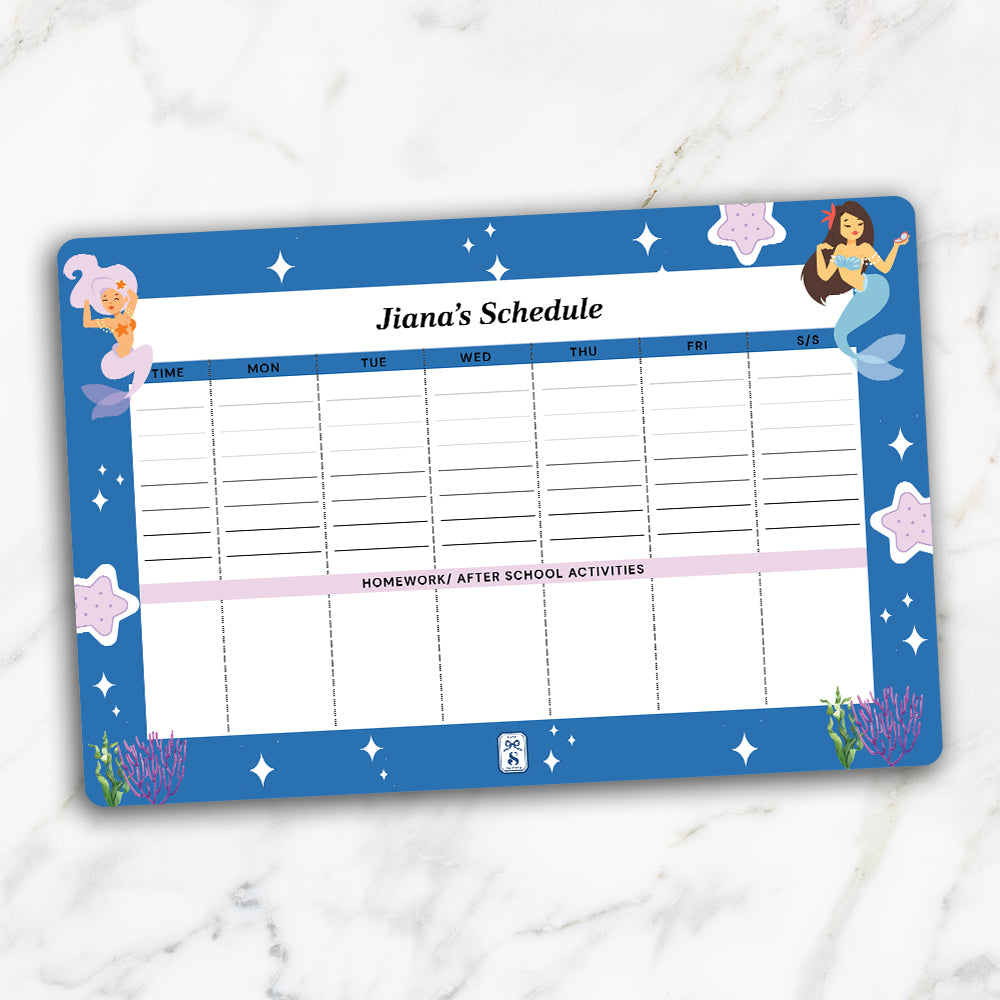 Sassy Mermaid Kids Schedule Planner