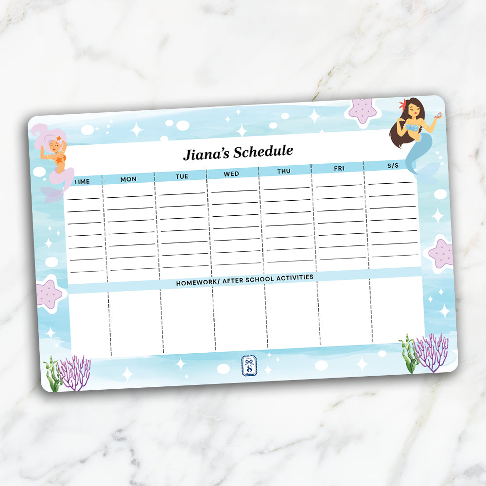 Sassy Mermaid Kids Schedule Planner