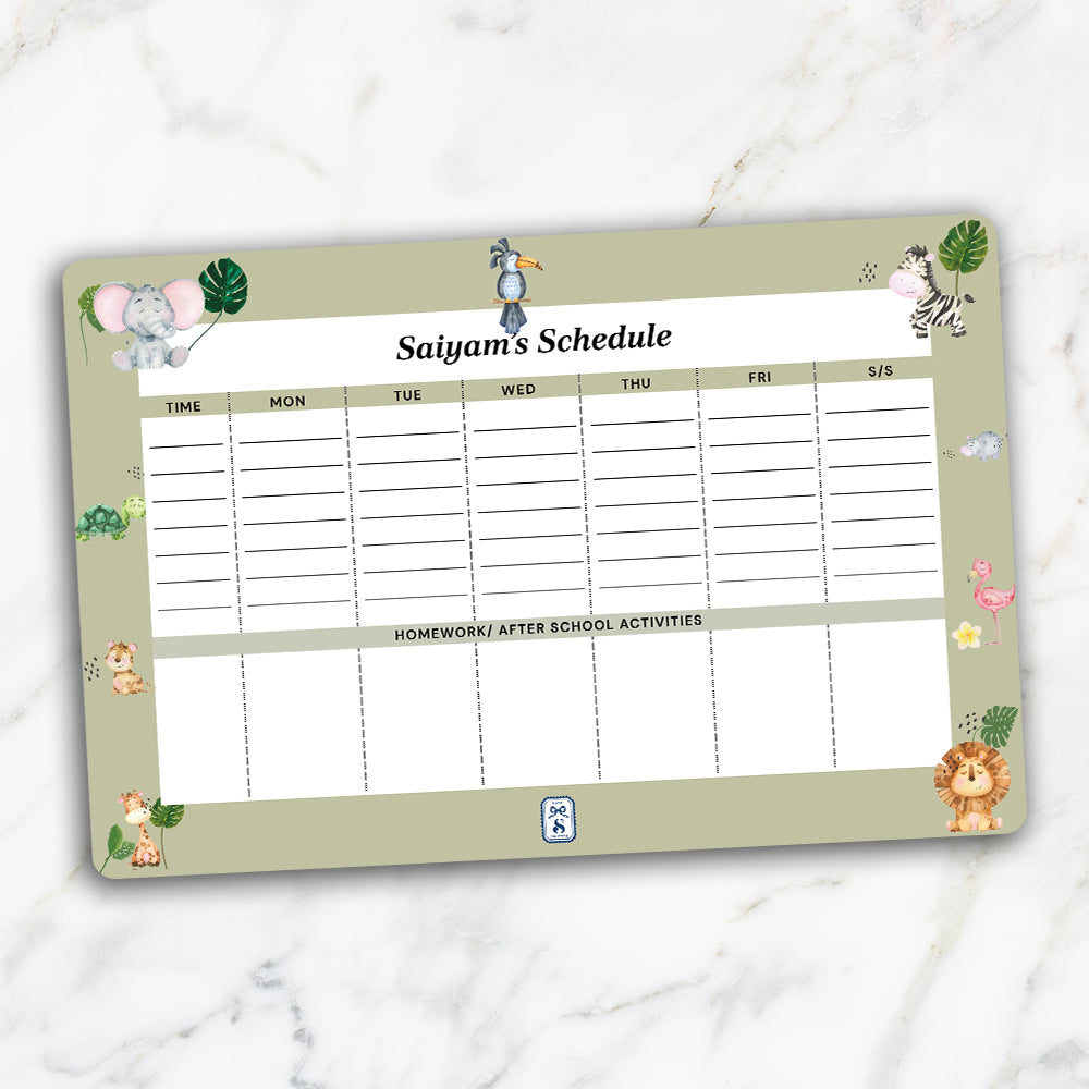 Jungle Friends Kids Schedule Planner