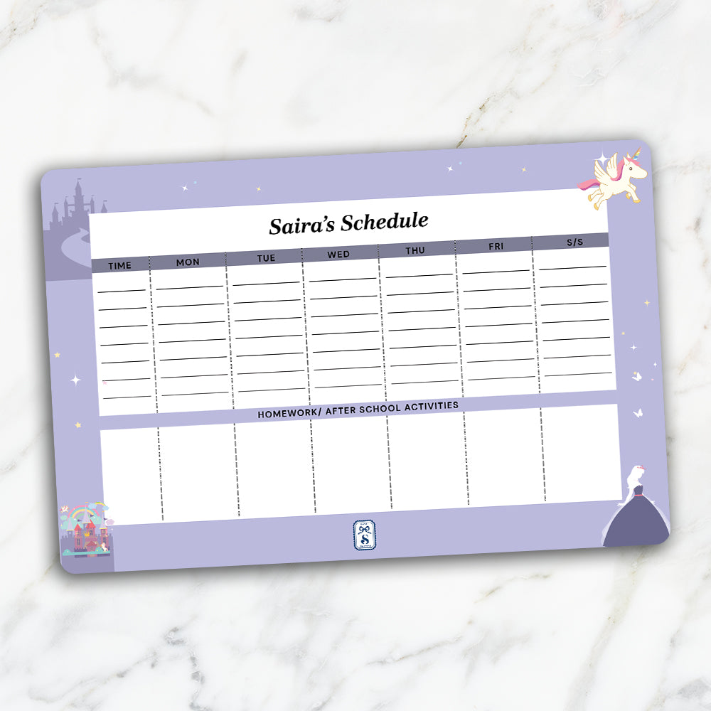 Princess Kids Schedule Planner