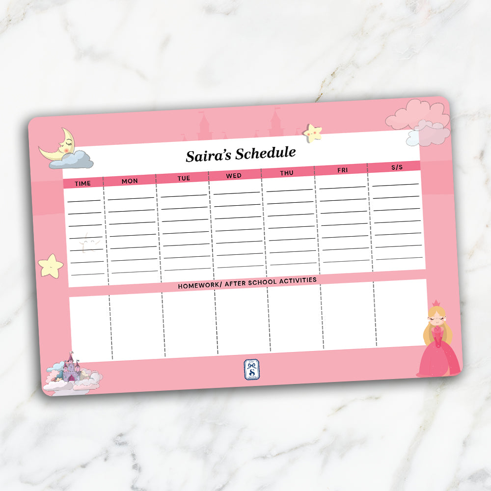 Princess Kids Schedule Planner