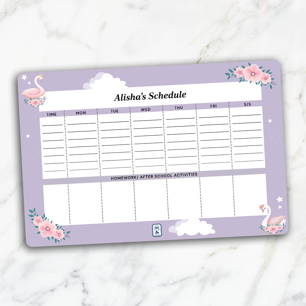 Swan Princess Kids Schedule Planner