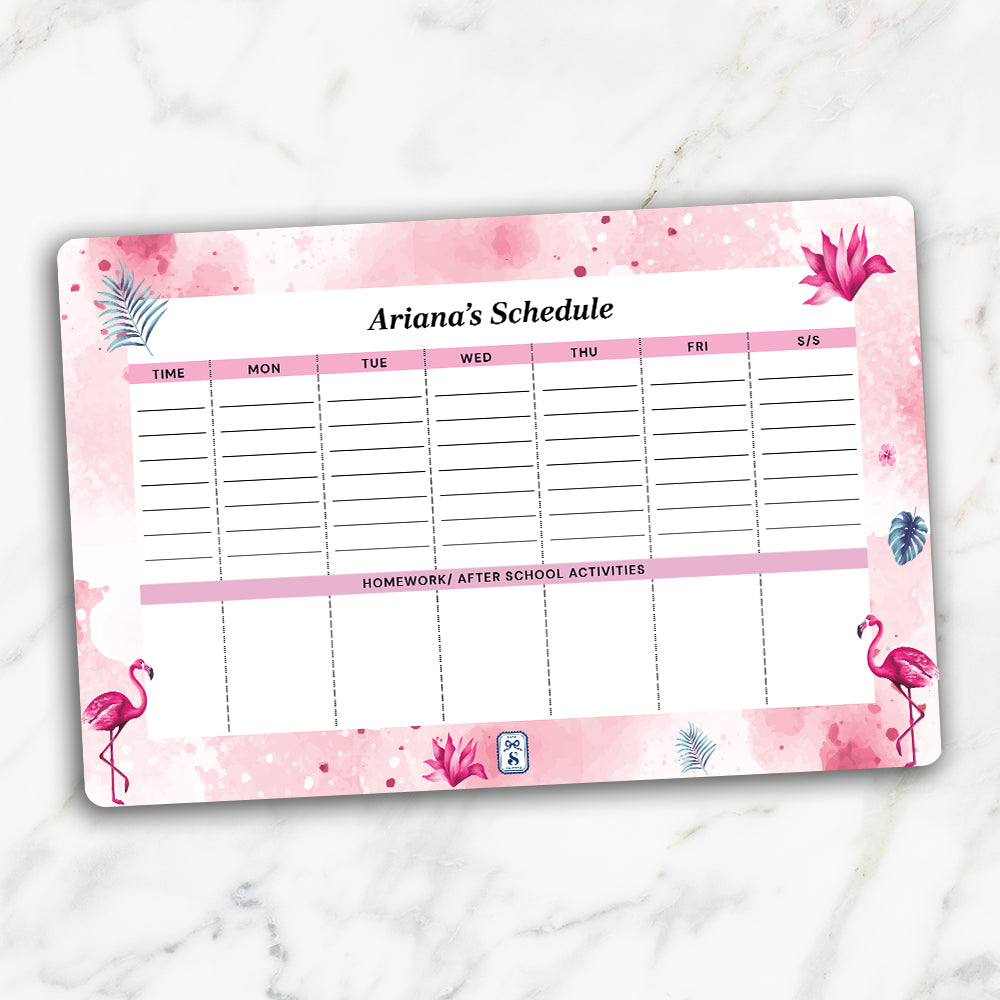 Flamingo Fiesta Kids Schedule Planner