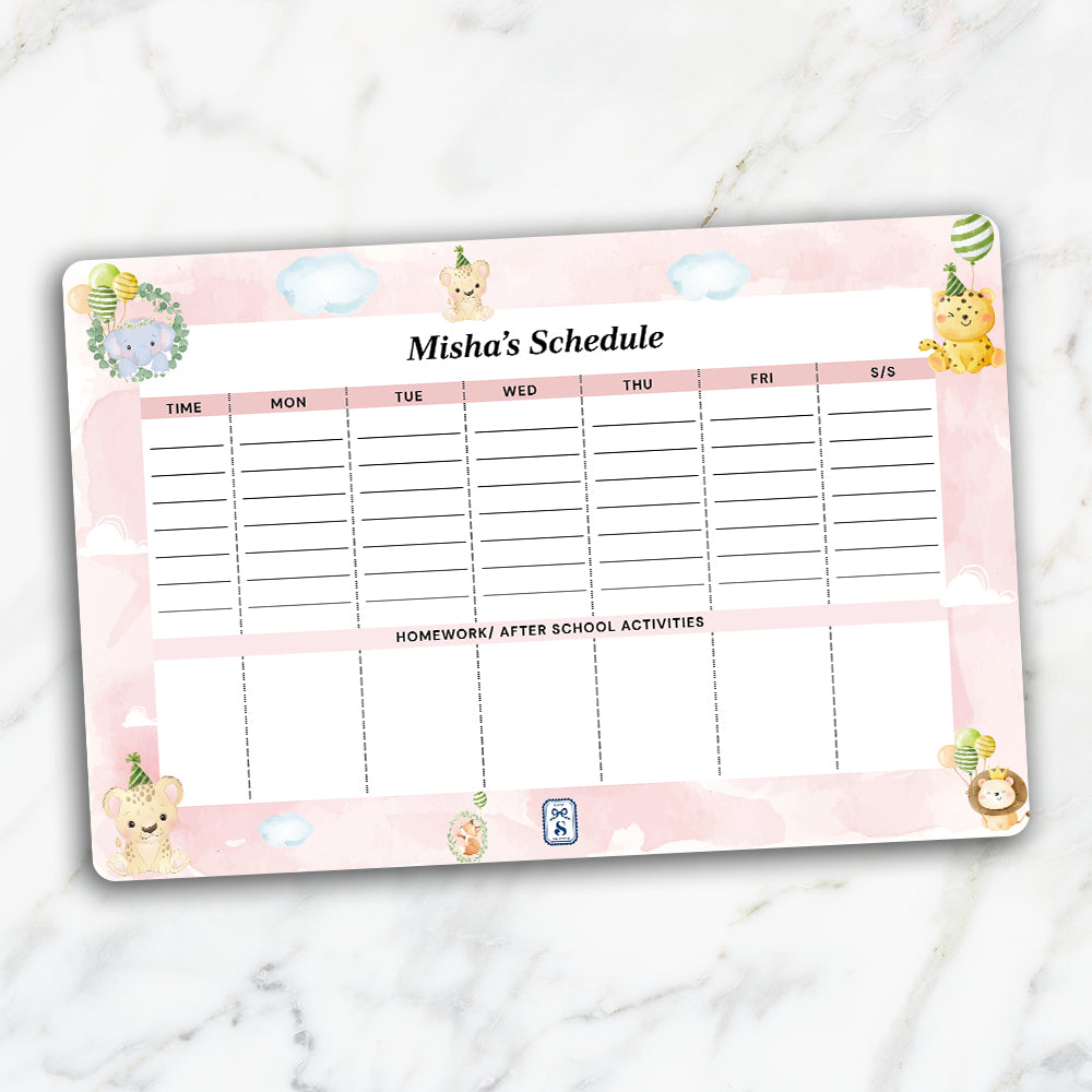 Safari Soiree Kids Schedule Planner