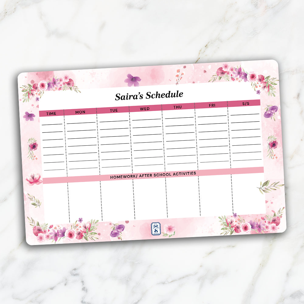 Floral Fiesta Kids Schedule Planner