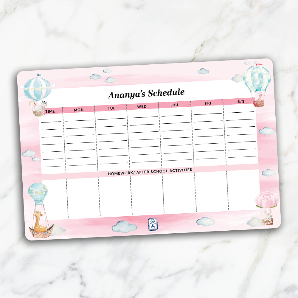 Happy Ballooners Kids Schedule Planner