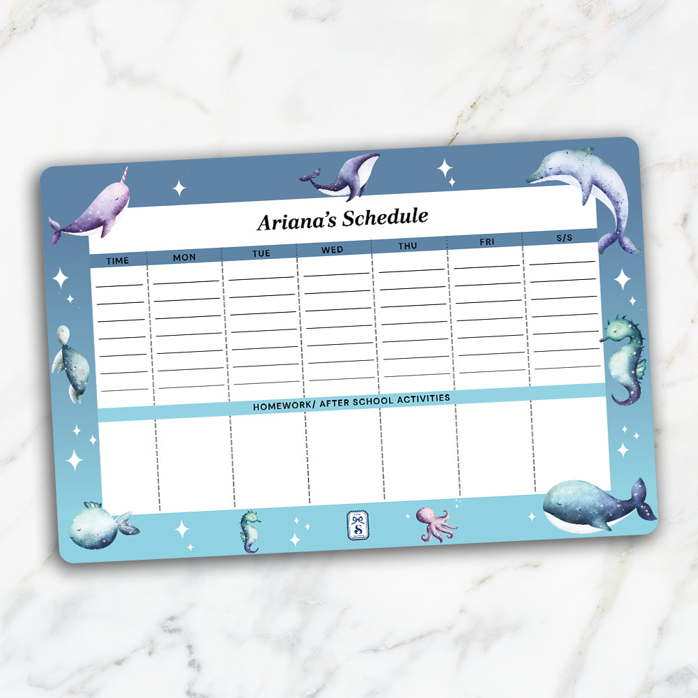 Midnight Ocean Kids Schedule Planner