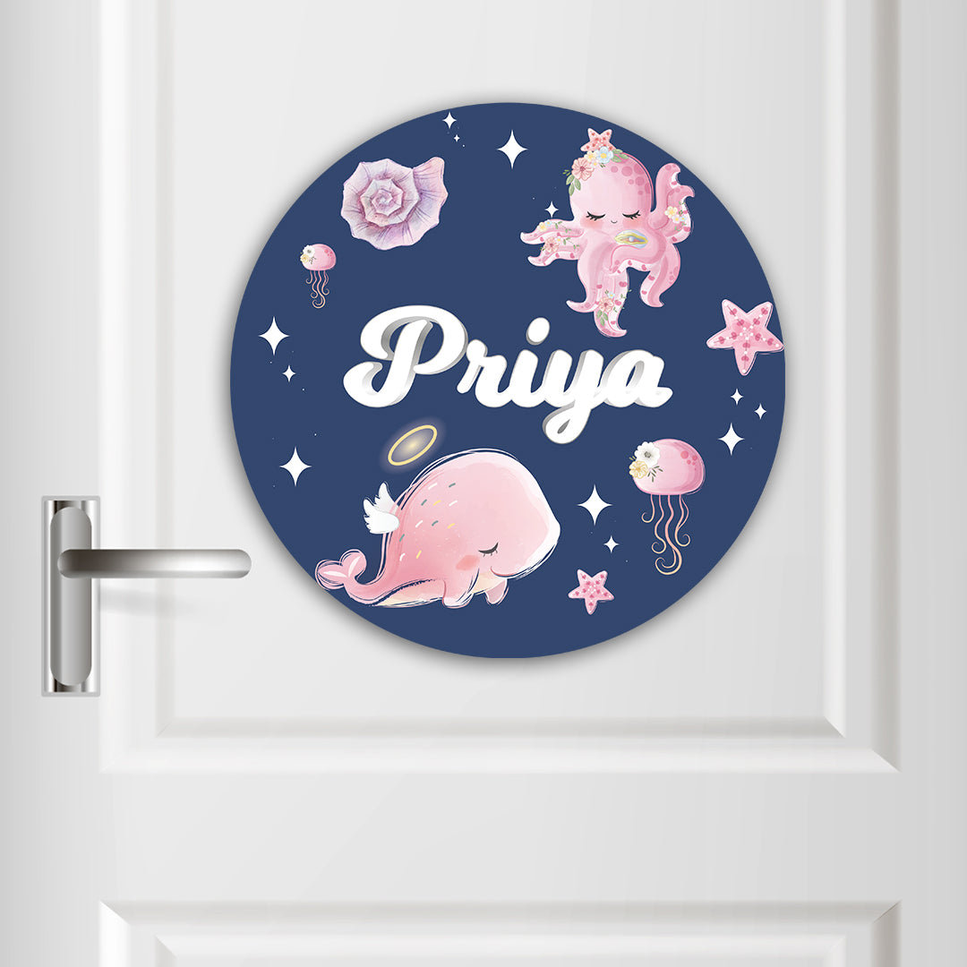 Blushing Underseas Name Plate (Round)