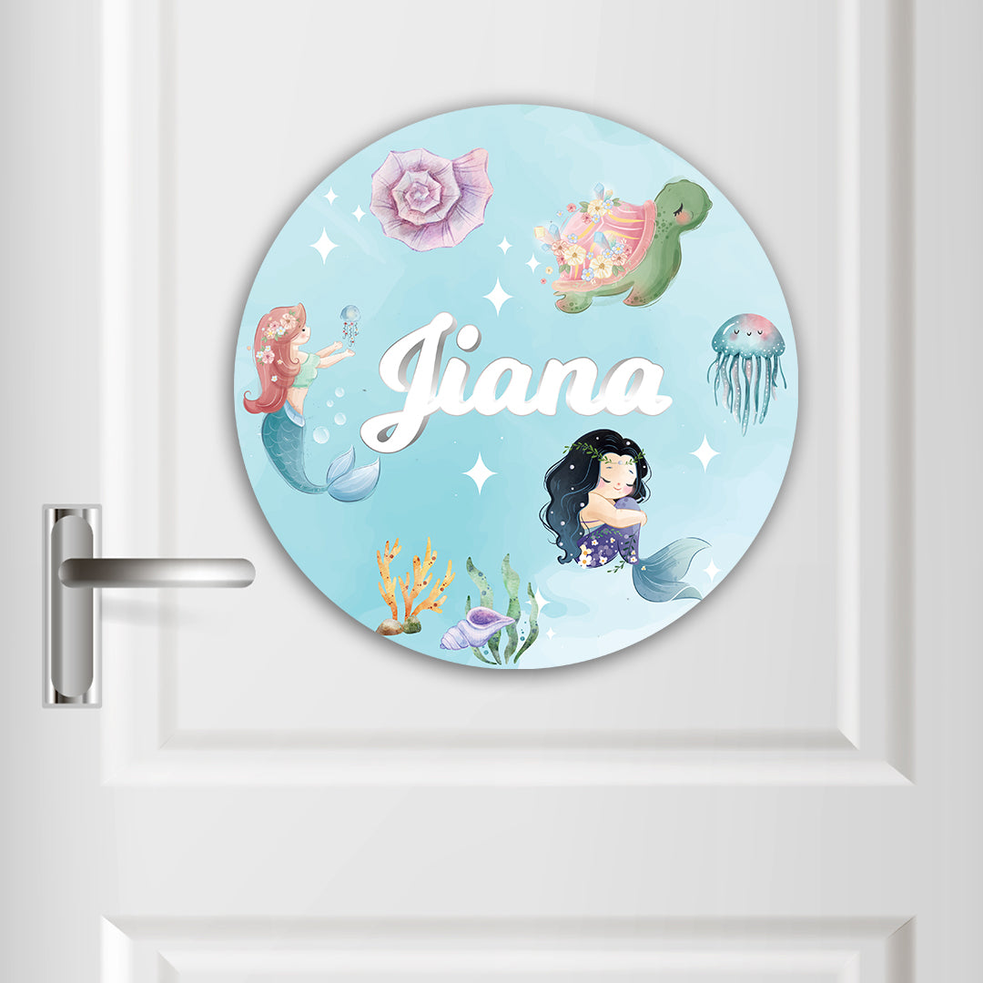 Mermaid Magic Name Plate (Round)