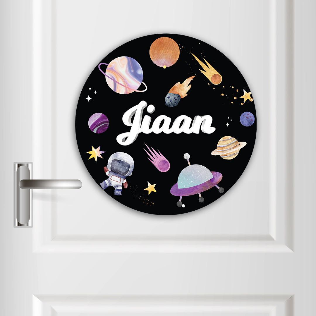 Lil Astronaut Name Plate (Round)