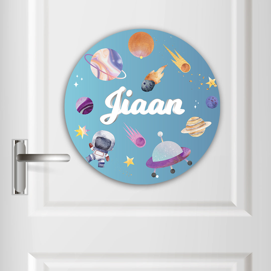 Lil Astronaut Name Plate (Round)