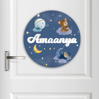 Moonlight Snuggles Name Plate (Round)
