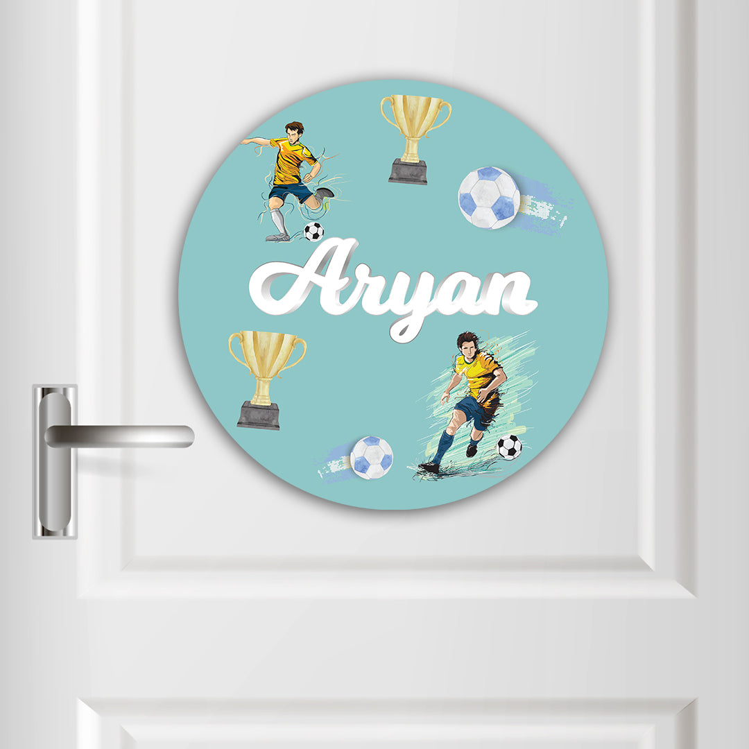 Football Fever Name Plate (Round)