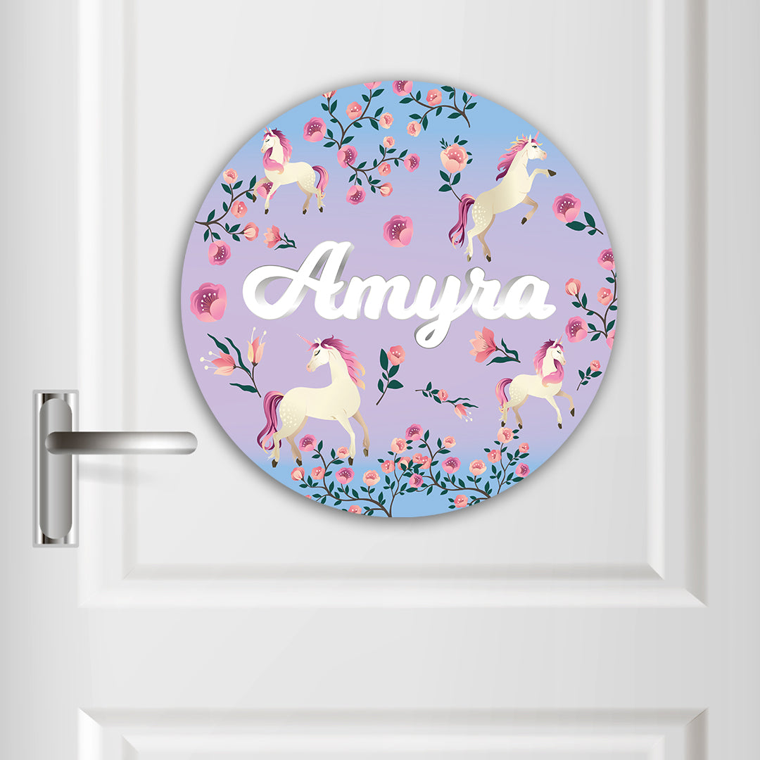 Unicorn Paradise Name Plate (Round)