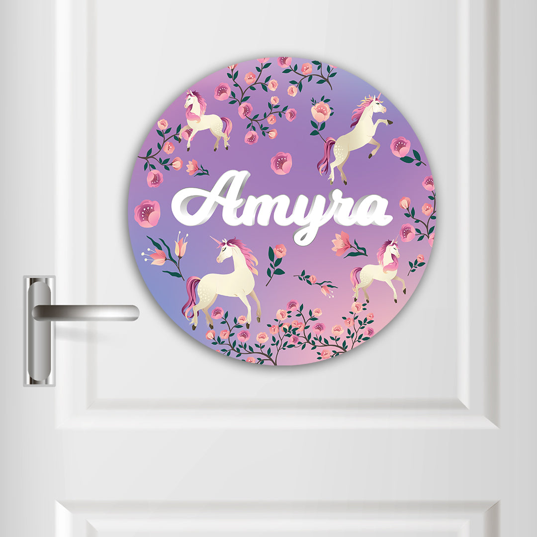 Unicorn Paradise Name Plate (Round)