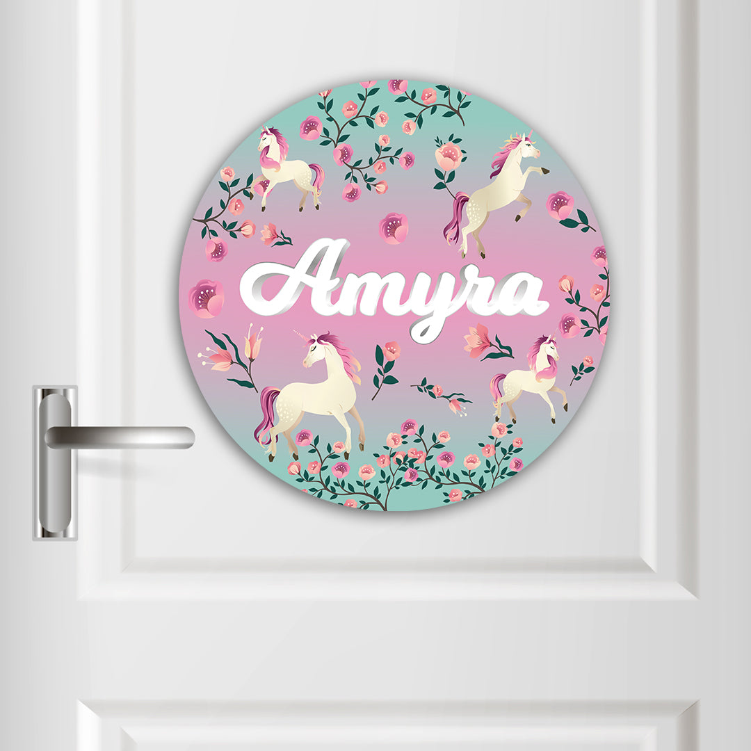 Unicorn Paradise Name Plate (Round)