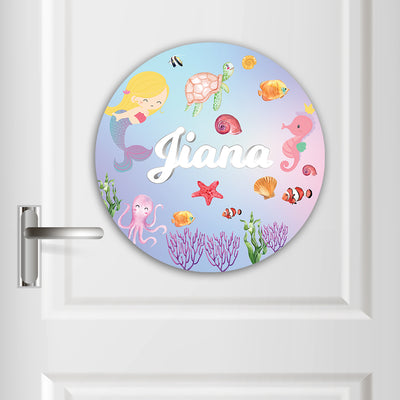 Lil Mermaid Name Plate (Round)