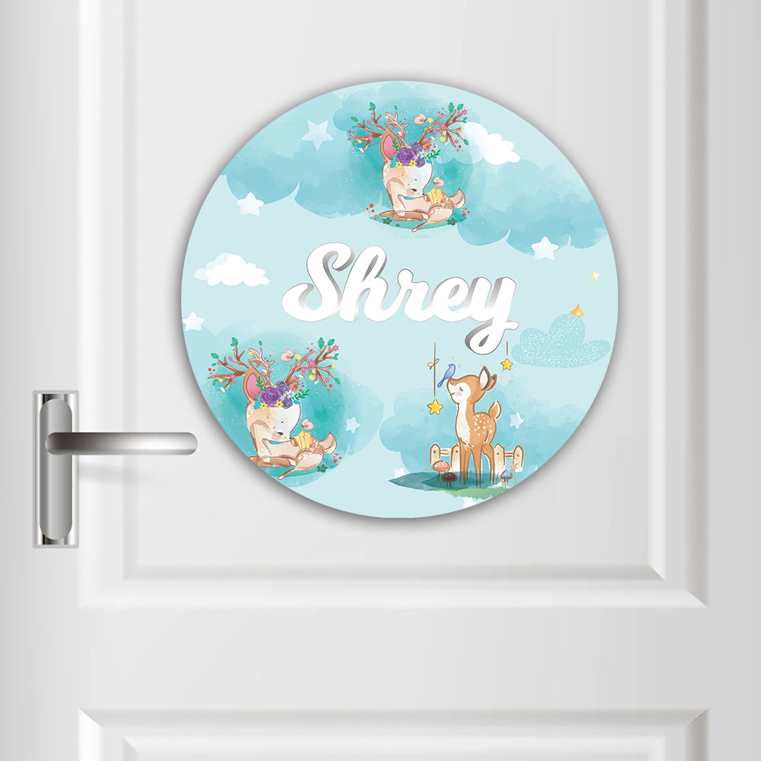 Lil Forest Friends Name Plate (Round)