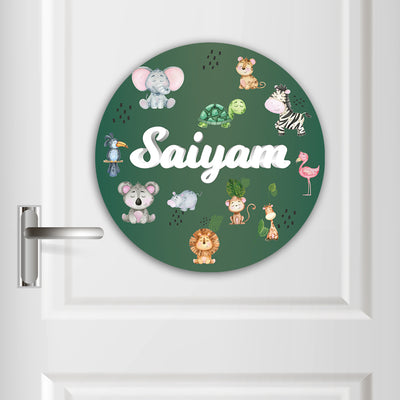 Jungle Friends Name Plate (Round)