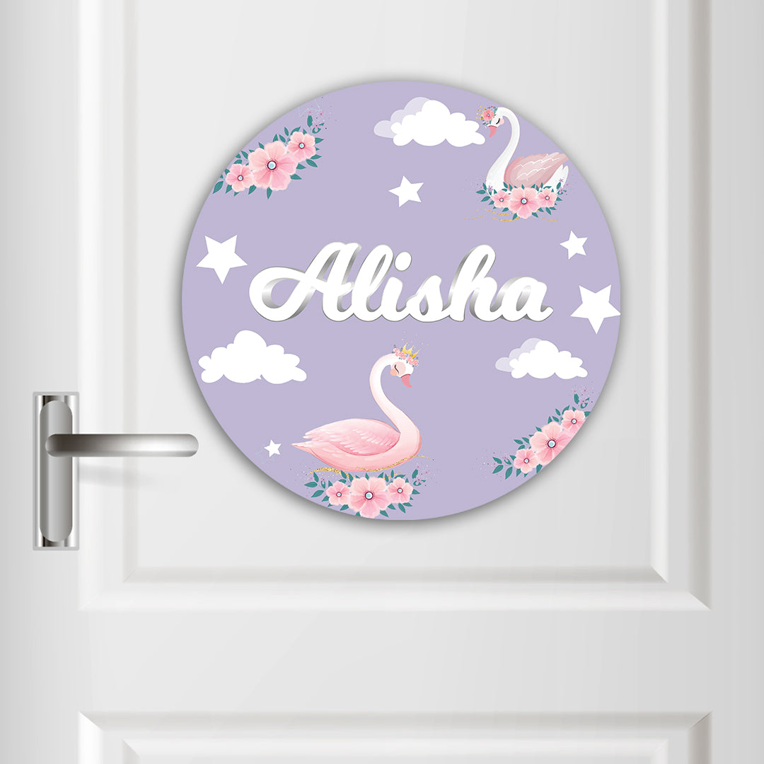 Swan Princess Name Plate (Round)