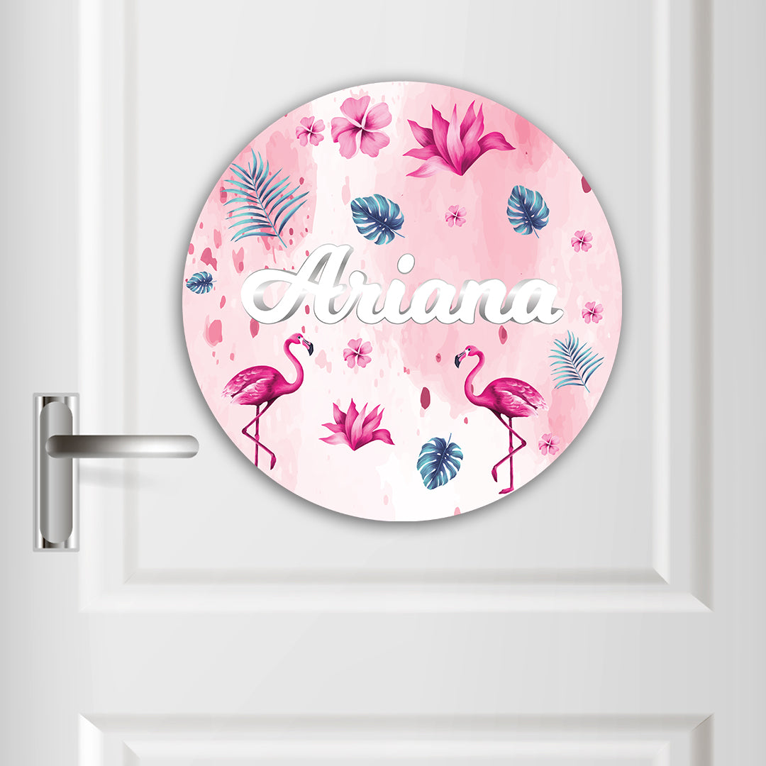 Flamingo Fiesta Name Plate (Round)