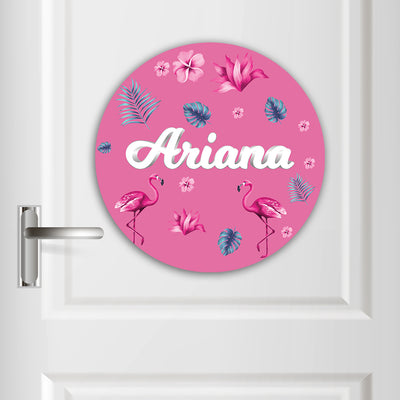 Flamingo Fiesta Name Plate (Round)