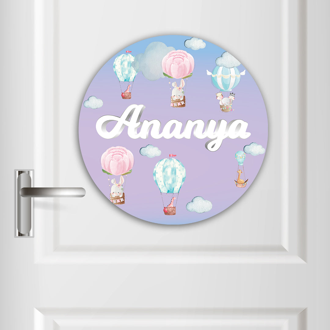 Happy Ballooners Name Plate (Round)