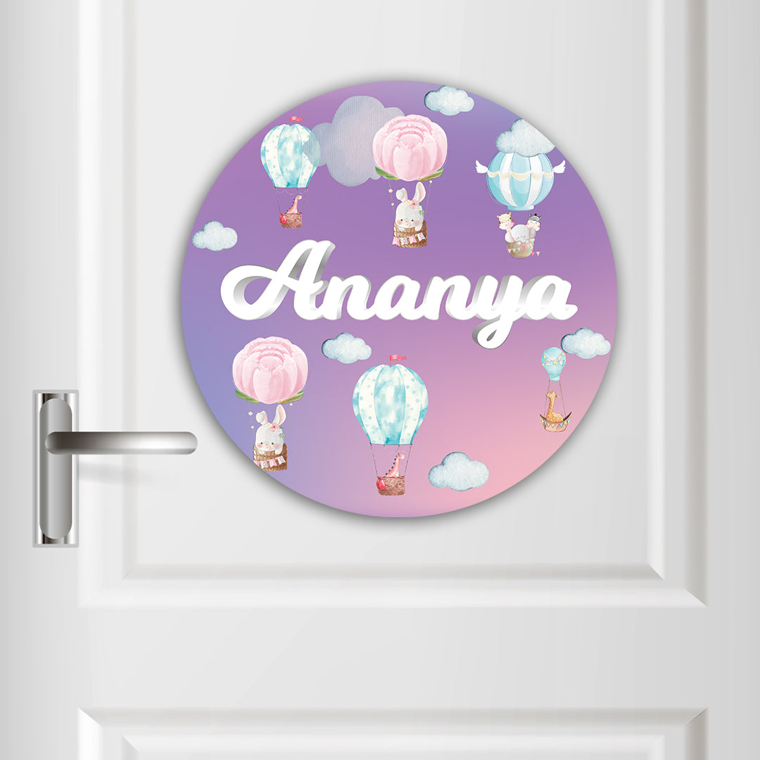 Happy Ballooners Name Plate (Round)