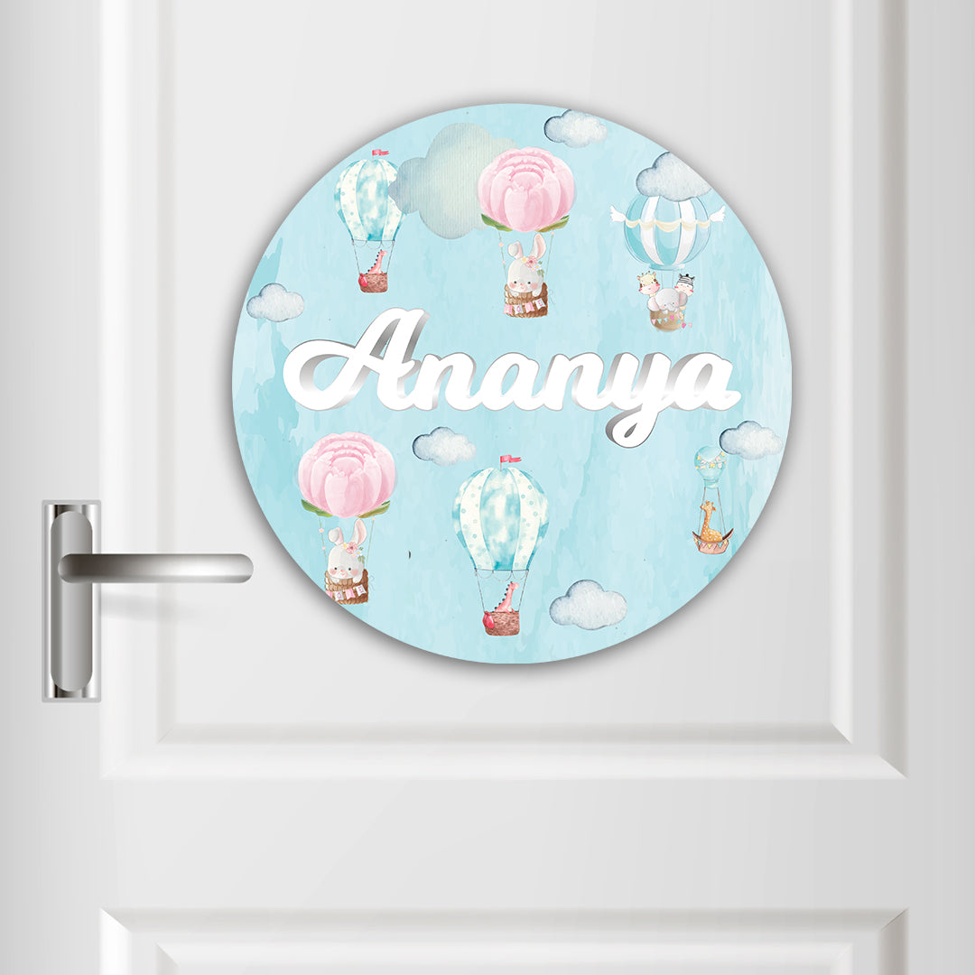 Happy Ballooners Name Plate (Round)