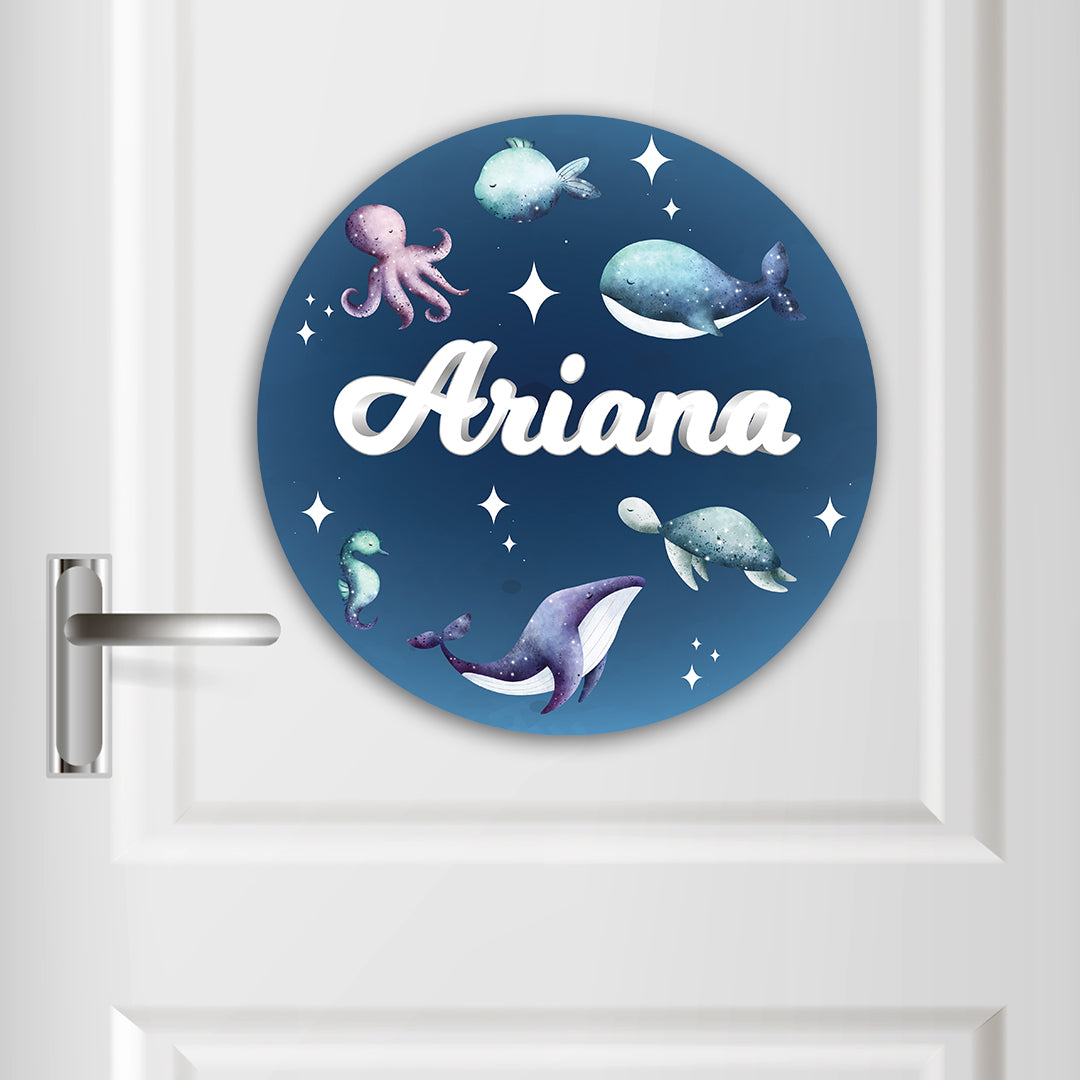 Midnight Ocean Name Plate (Round)