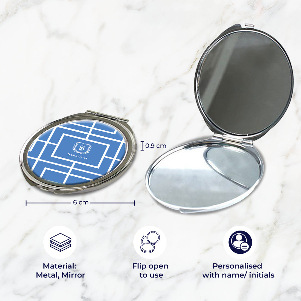 Nautical Grid Compact Mirror