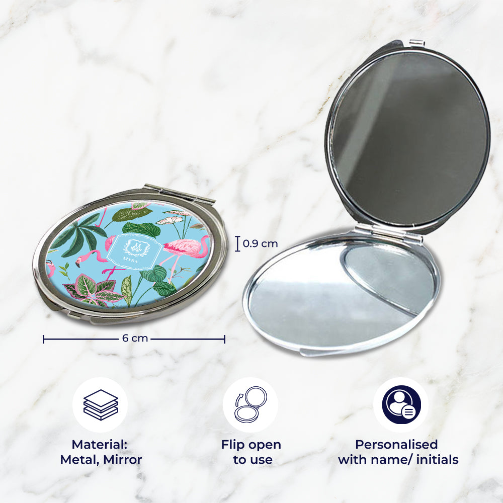 Flamingo Foliage Compact Mirror