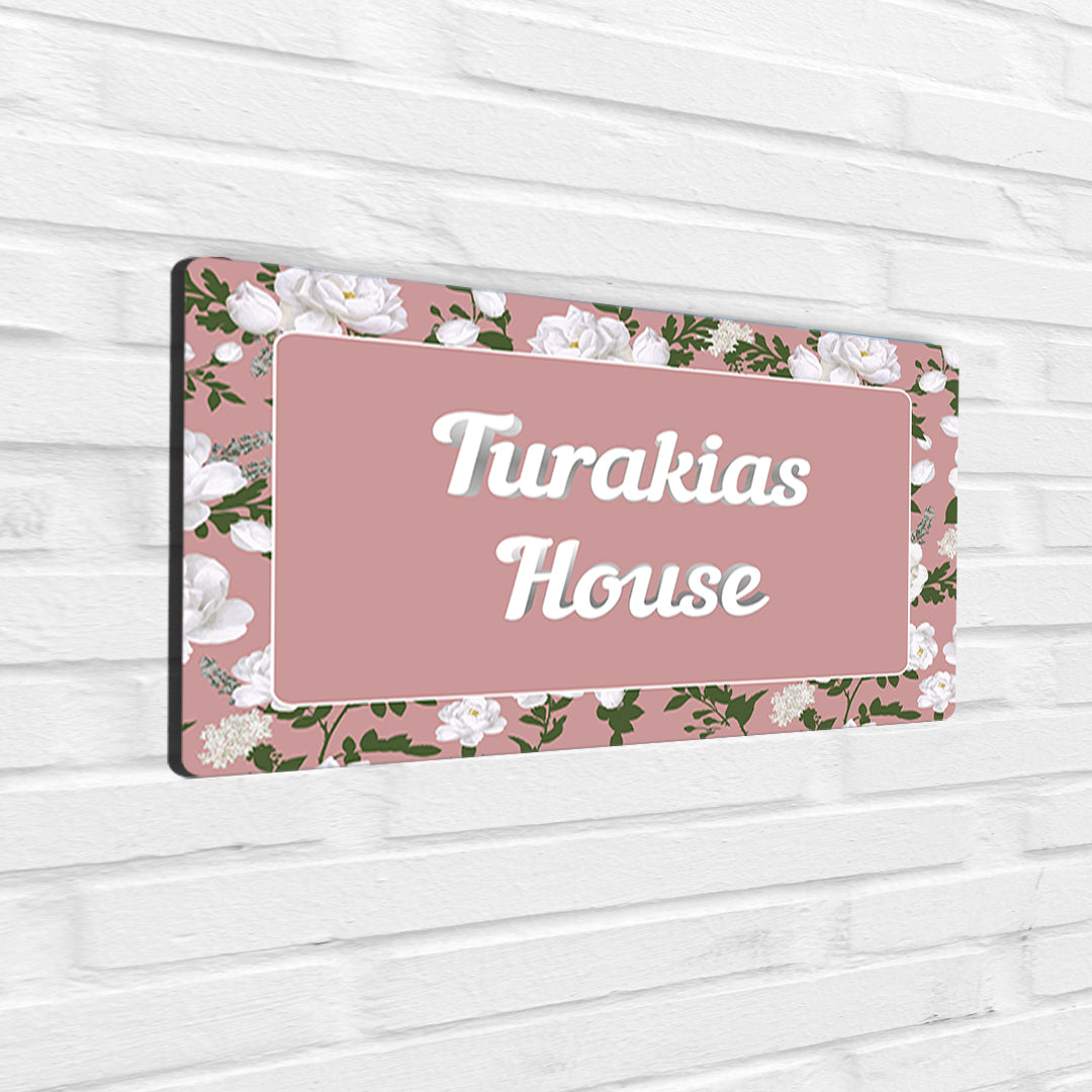 Peonies Name Plate - Standard