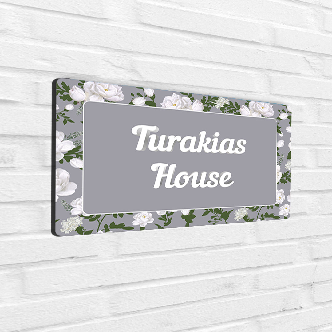 Peonies Name Plate - Standard