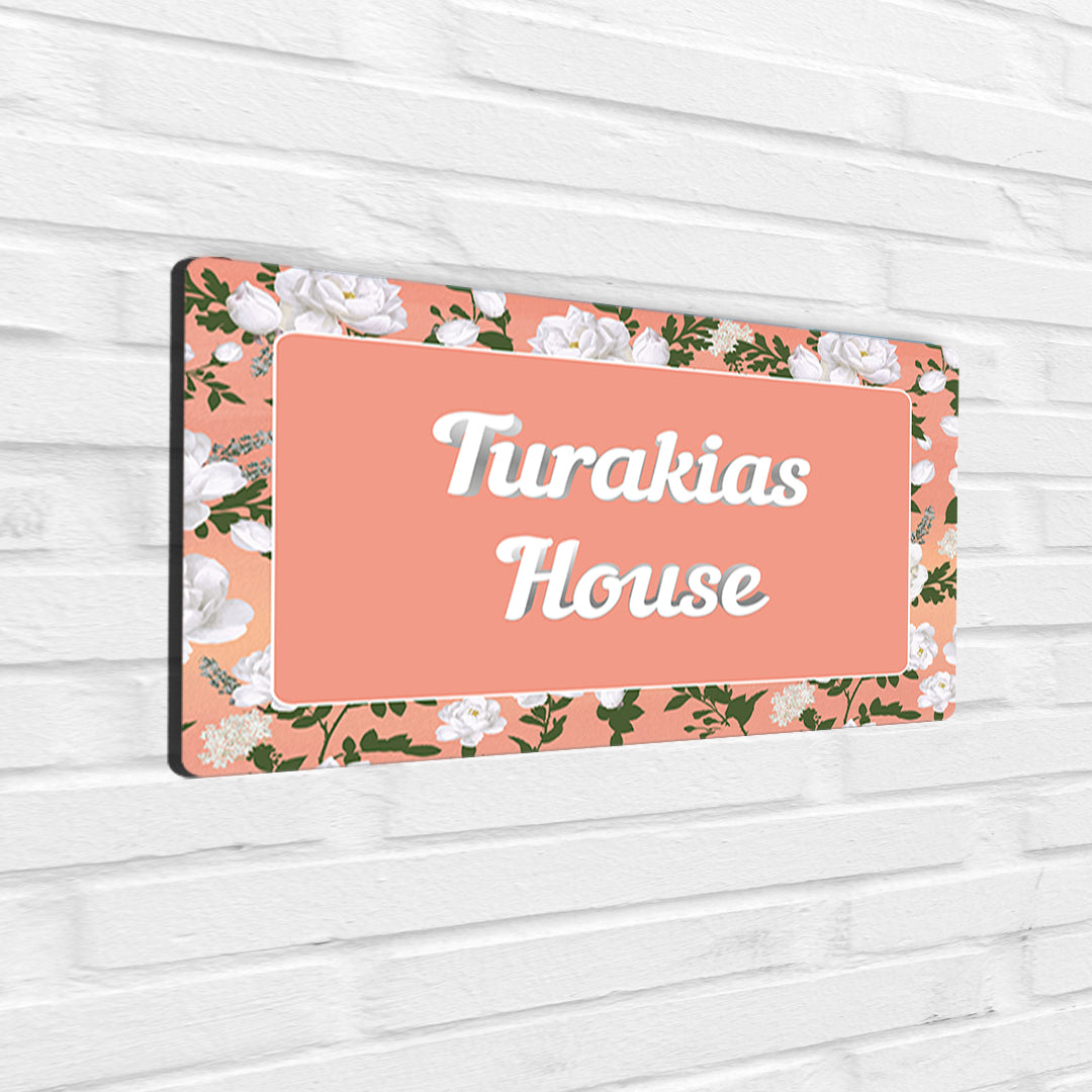 Peonies Name Plate - Standard