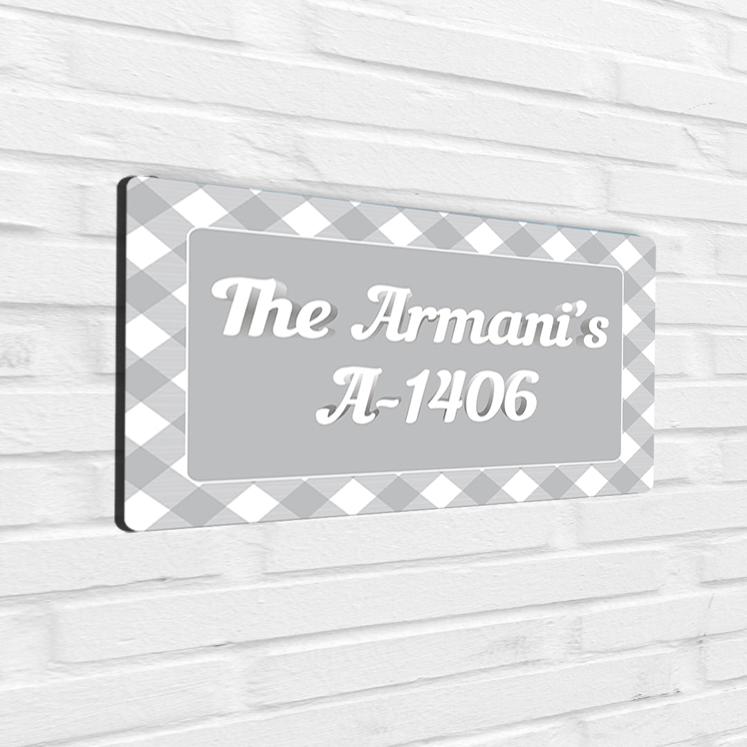 Gingham Name Plate - Standard