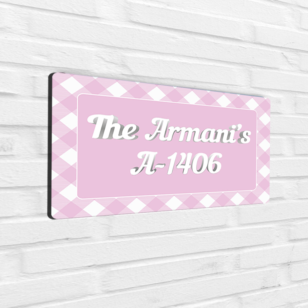 Gingham Name Plate - Standard