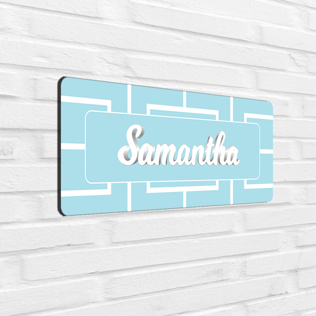 Nautical Grid Name Plate - Petite