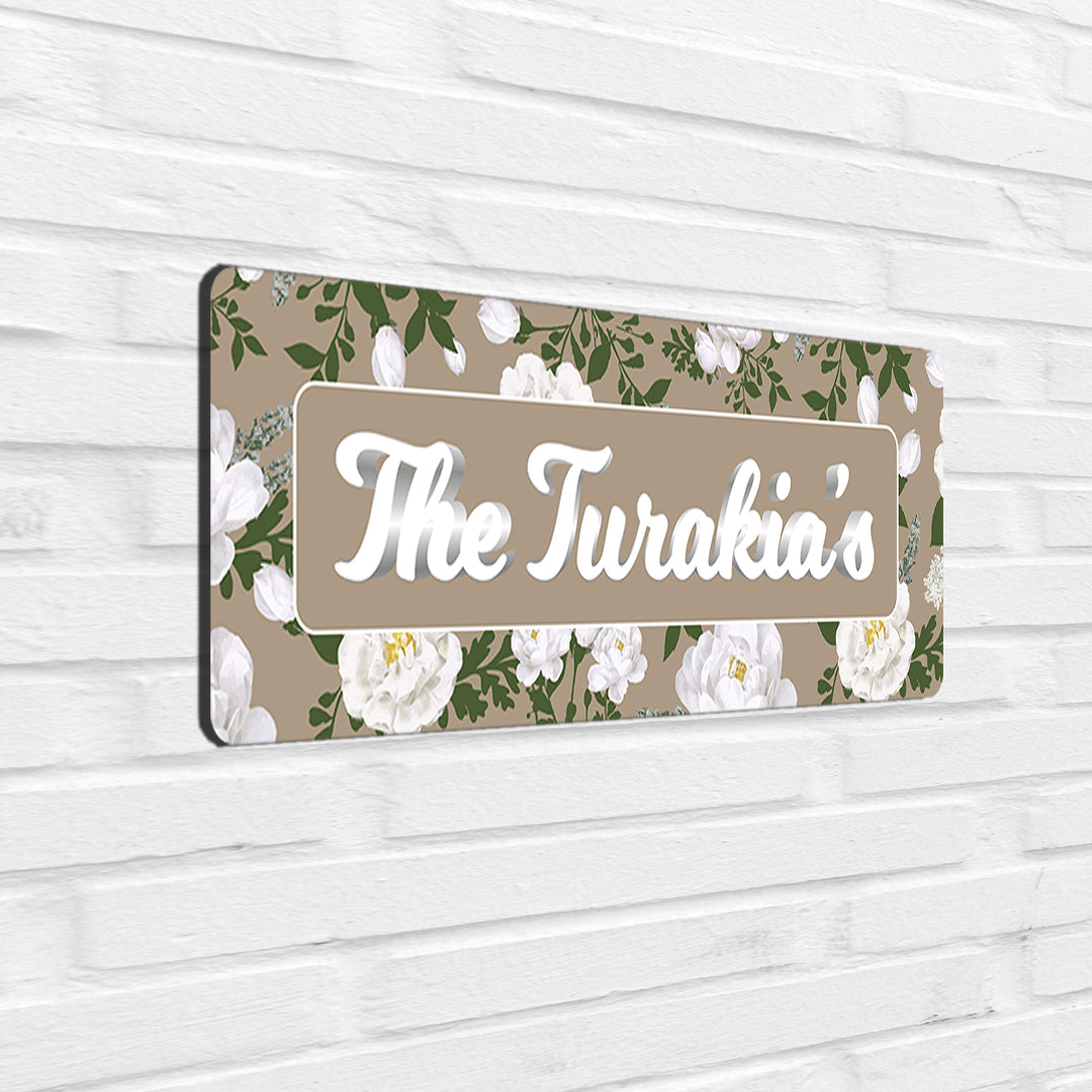 Peonies Name Plate - Petite