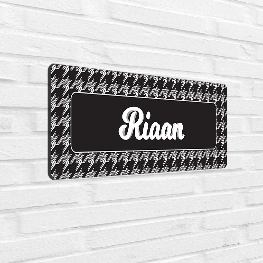 Houndstooth  Name Plate - Petite