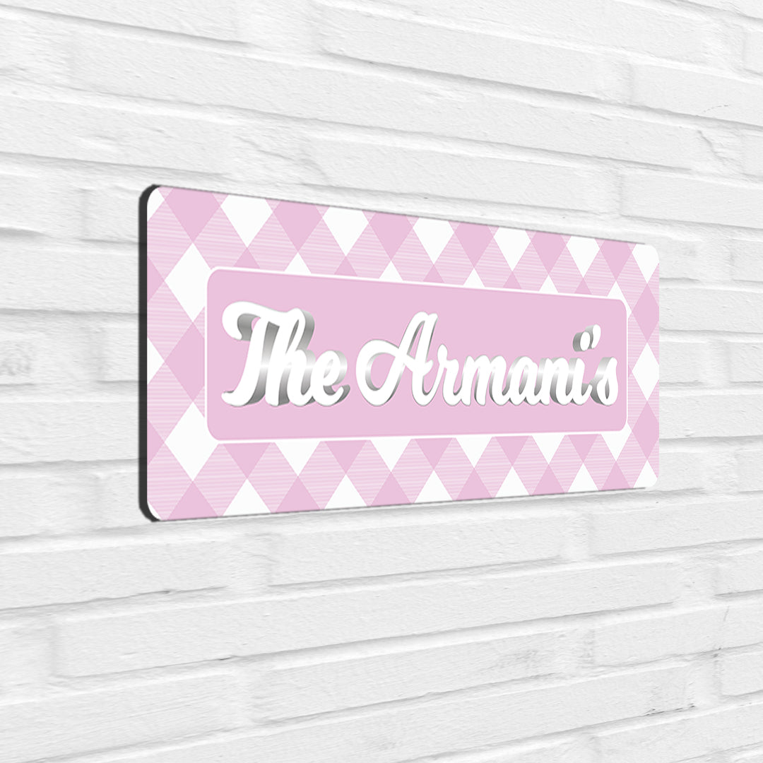 Gingham  Name Plate - Petite