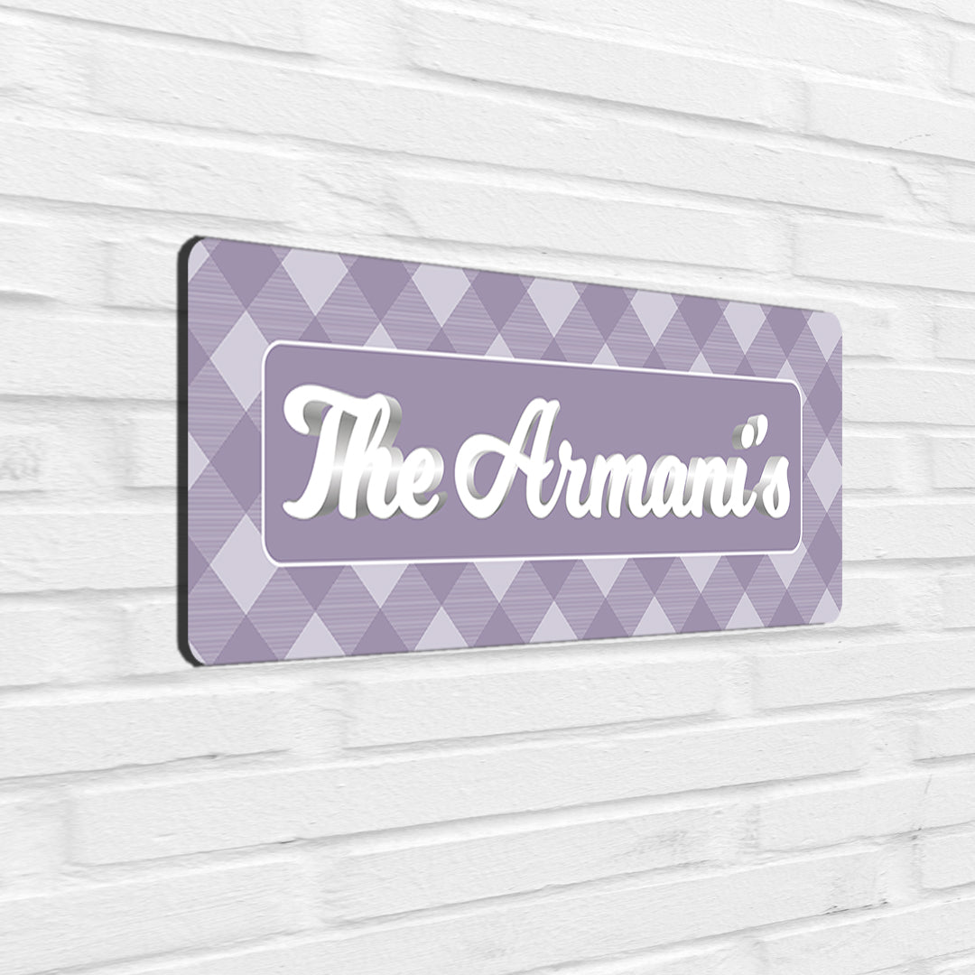 Gingham  Name Plate - Petite