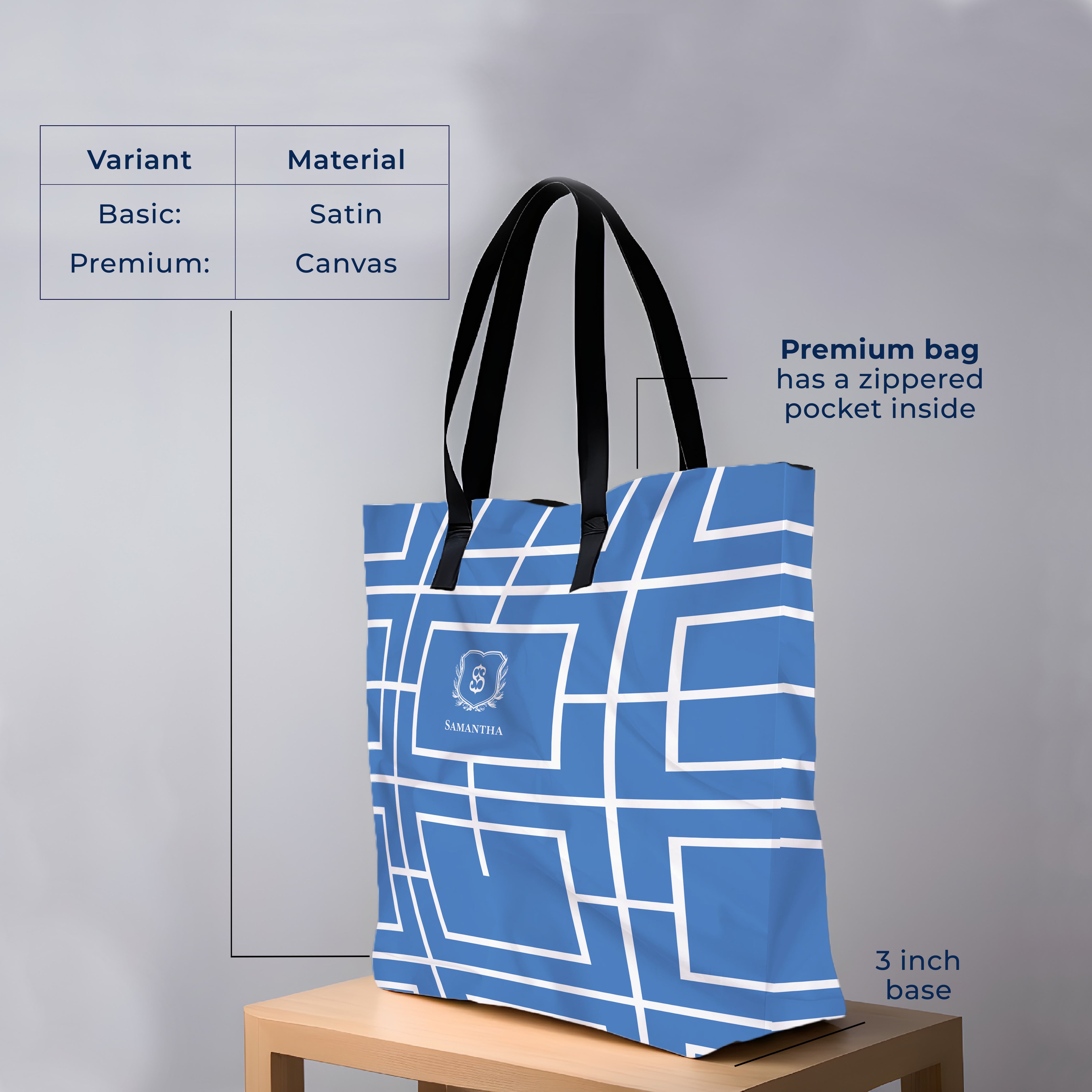 Nautical Grid Tote Bag