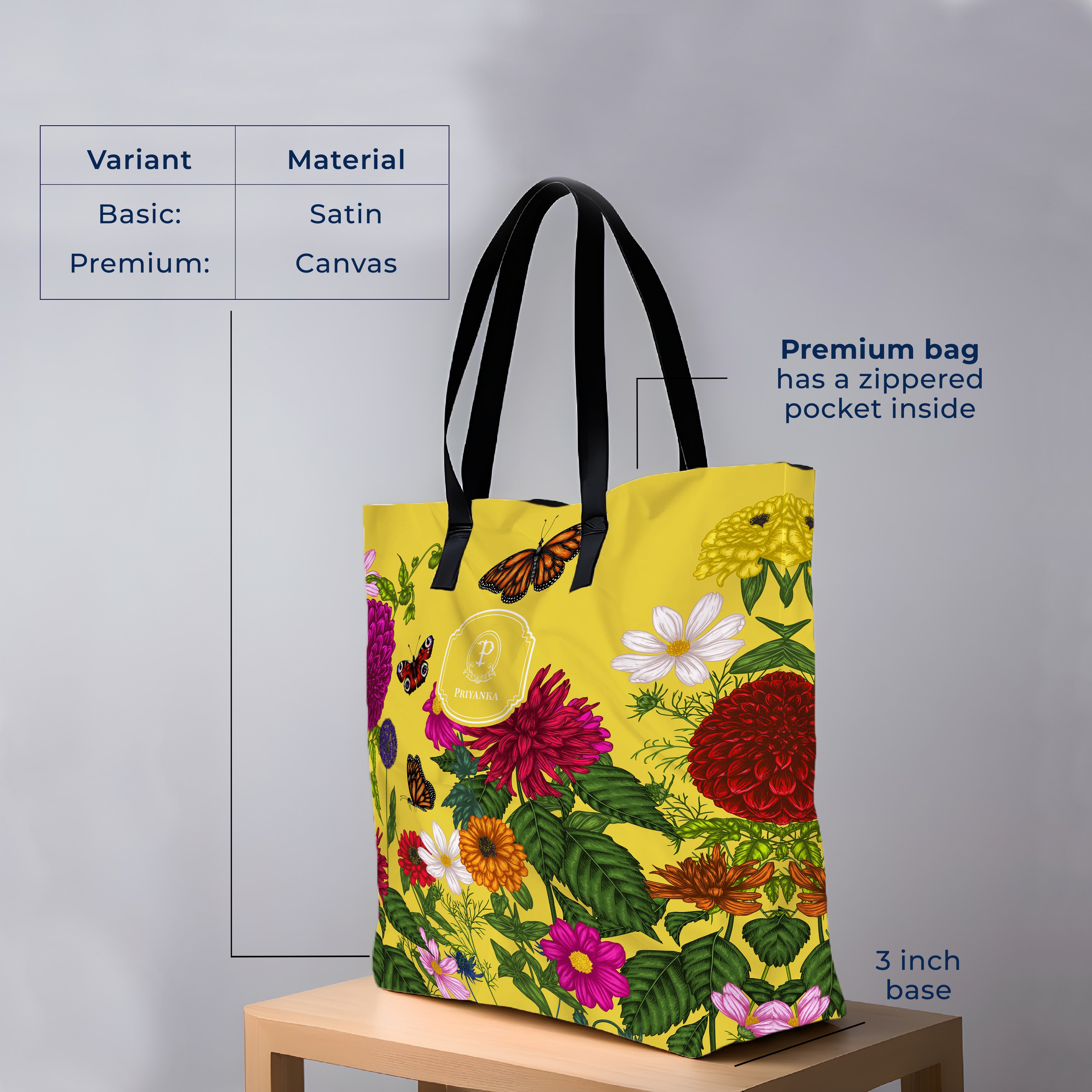 Floral Flutter Tote Bag