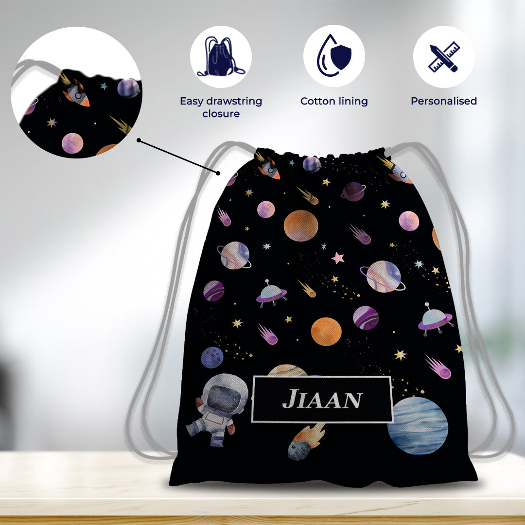 Lil Astronaut Drawstring Bag kids