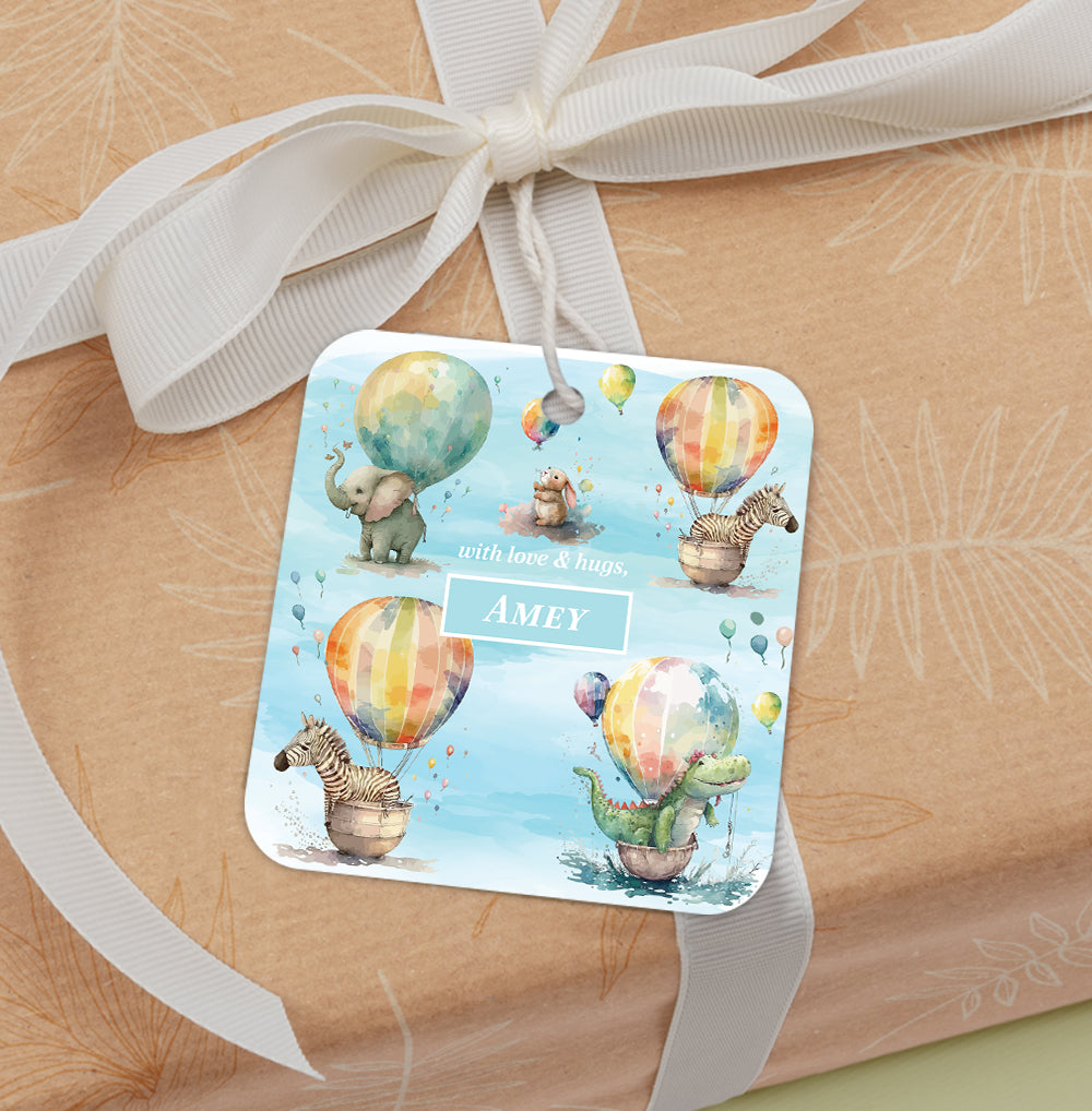 Balloon Safari Gift Tag (kids)