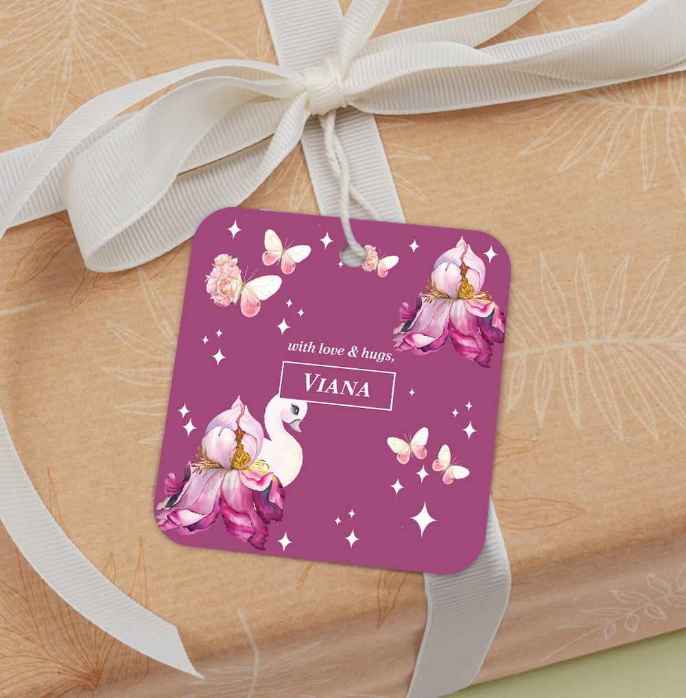 Butterfly Swan Blossom Gift Tag (kids)