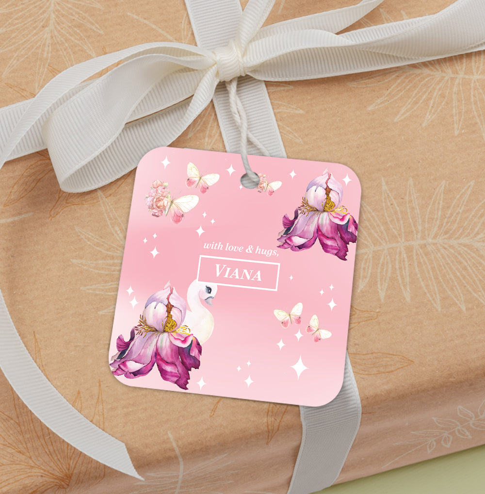 Butterfly Swan Blossom Gift Tag (kids)