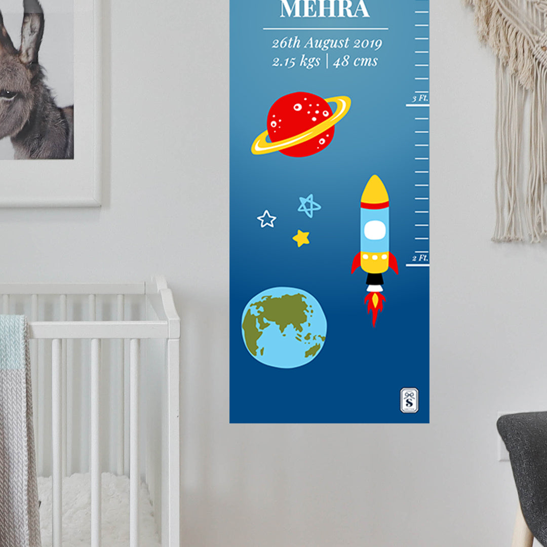 Space Satellites Height Chart (kids)