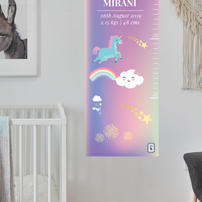 Unicorns & Rainbow Height Chart